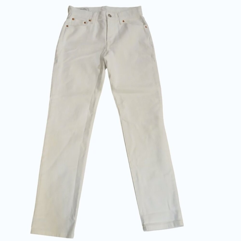 GAP Girlfriend Mid-Rise White Denim Jeans - Like New - Picture 2 of 14